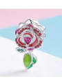 thumb 925 Silver Romantic Red Rose charms 2