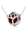 thumb 925 Silver Romantic Red Rose charms 0
