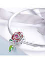 thumb 925 Silver Romantic Red Rose charms 3