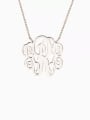 thumb Customize Small Fancy Monogram Necklace silver 0