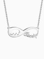 thumb Lucky Elephant Infinity Name Necklace Silver 0