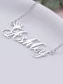 thumb Ashley style Personalized Name Crown Necklace Silver 1