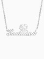 thumb Customized Silver Cupid Name Necklace 18K White Plated 0