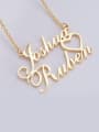 thumb Personalized Double Names Necklace with a Cut Out Heart 2