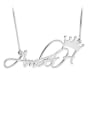 thumb Aber style Personalized Princess Crown Name Necklace silver 0