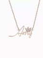 thumb Personalized Crystal Name Necklace With Crow Silver 2