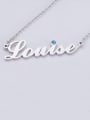thumb silver personalized Name Necklace Birthstone 1