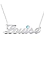 thumb silver personalized Name Necklace Birthstone 0