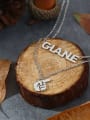 thumb Name Necklace with Layered Gesture silver 1