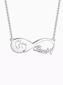 thumb Gift For New Mom - Baby Footprint Infinity Name Necklace 0