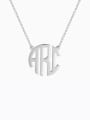 thumb Personalized Block Monogram Necklace Silver 0