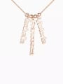 thumb Customize Personalized Vertical 3 Name Necklace Rose Gold Plated Silver 0