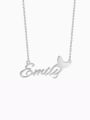 thumb Customize silver Personalized Name Necklace With Butterfly 0