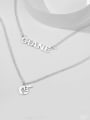 thumb Name Necklace with Layered Gesture silver 2