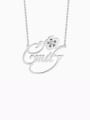 thumb Customize Silver Personalized Crystal Name Necklace With Flower 0