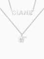 thumb Name Necklace with Layered Gesture silver 0