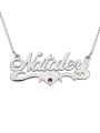 thumb Personalized Birthstone Name Necklace With Underline Hearts 0