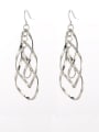 thumb Fashion Silver-Plated Zinc Alloy Feather Drop drop Earring 0