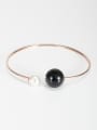 thumb Rose Plated Zinc Alloy Round Pearl Necklace 0