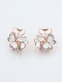 thumb Custom White Butterfly Studs stud Earring with Rose Plated 0