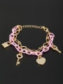 thumb Custom White Heart Bracelet with Gold Plated 0