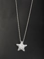 thumb Custom White Star Necklace with Platinum Plated Copper 0