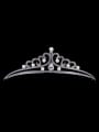 thumb Platinum Plated Stylish Zircon Pearl Wedding Crown 0