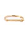 thumb Gold color Gold Plated Titanium Monogrammed Bangle 0