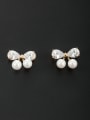 thumb New design Gold Plated Butterfly Pearl Studs stud Earring in White color 0