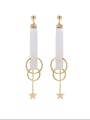 thumb Personalized Gold Plated Zinc Alloy White Star Drop drop Earring 0