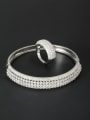 thumb Platinum plated White 2 Pieces Set with Round Zircon 0