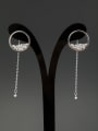 thumb Round Platinum Plated Zircon White Drop drop Earring 0