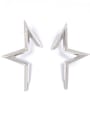 thumb Silver-Plated Zinc Alloy Star Silver Beautiful Studs stud Earring 0