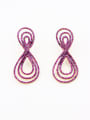 thumb The new Gold Plated Copper Zircon Drop drop Earring with Fuchsia 0