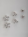 thumb The new Platinum Plated White  Zircon Star combined Studs stud Earring 0