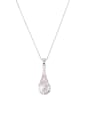 thumb Personalized Platinum Plated Zinc Alloy austrian Crystals White Necklac 0