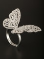 thumb GODKI Luxury Women Wedding Dubai Custom White Butterfly Ring with Platinum Plated Copper 0