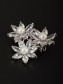 thumb The new Platinum Plated Copper Pearl Flower Lapel Pins & Brooche with White 0