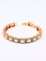 thumb The new Gold Plated Copper Zircon Square bangle with White 0