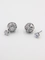 thumb White color Platinum Plated  Zircon Studs stud Earring 0