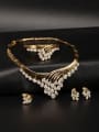 thumb New design Gold Plated Zinc Alloy  Statement  White  Rhinestone 4 Pieces Set 0