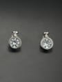 thumb New design Stainless steel Round Rhinestone Studs stud Earring in White color 0