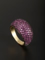 thumb Gold Plated Copper Fuchsia Zircon Beautiful Ring  6#-9# 0