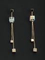 thumb Model No OYB014942B Gold Plated Square Silver austrian Crystals Beautiful Drop drop Earring 0