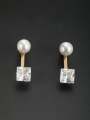 thumb Model No A000154E-002 Gold color Stainless steel Round Zircon Drop drop Earring 0