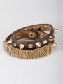 thumb The new Gold Plated PU Rhinestone Bangle with Brown 0