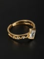 thumb The new Stainless steel Rhinestone Square Ring with Gold 6-8# 1