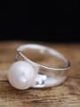 thumb Silver Youself ! Silver Pearl Band Ring 0