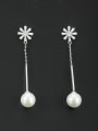 thumb Model No LYE376462B The new Platinum Plated Pearl Round Drop drop Earring with White 0