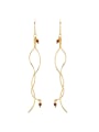 thumb Gold Drop threader Earring with Gold Plated Copper Garnet 0